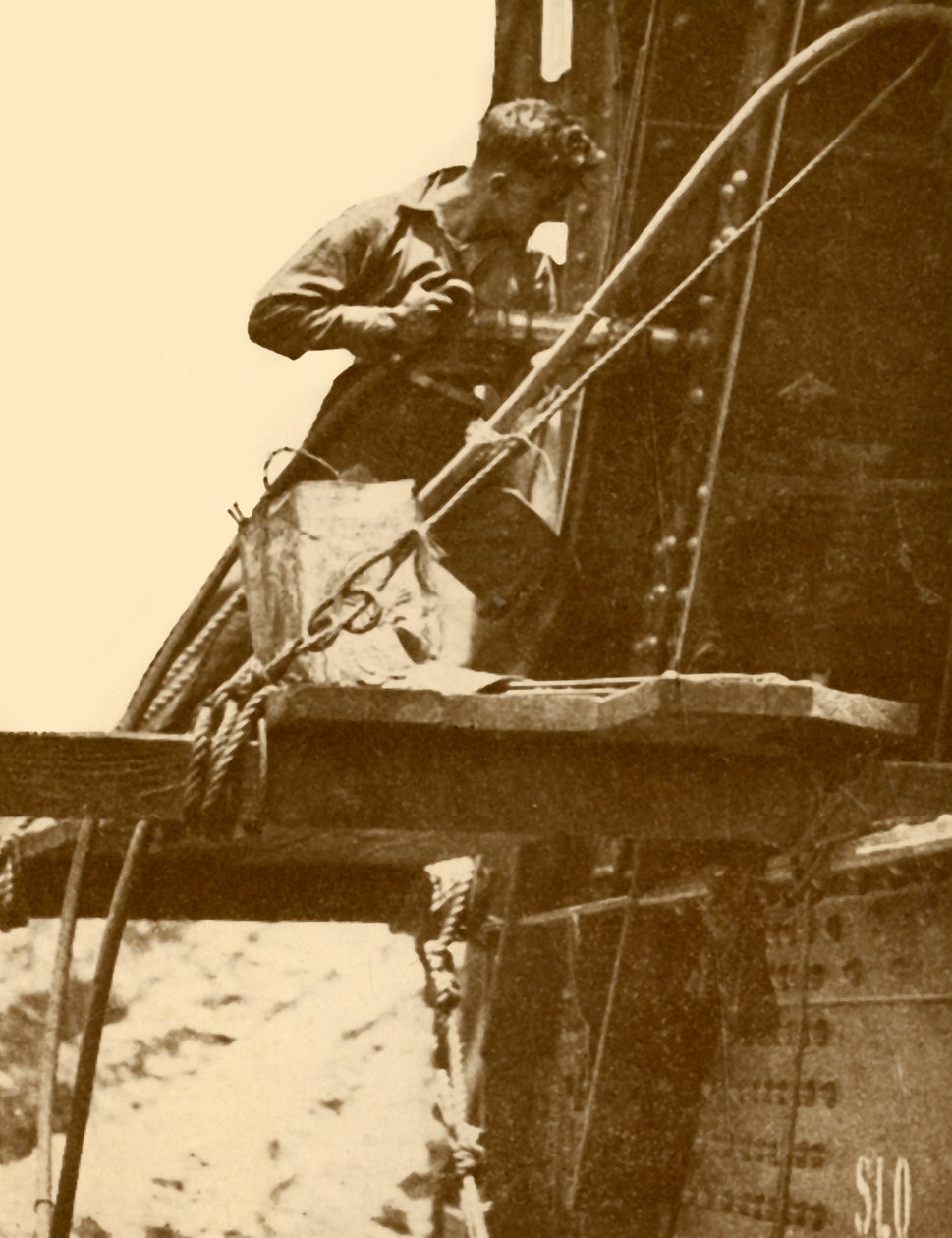 Niittausvasara toiminnassa Sydneyn satamasillalla, vuodelta 1930. tekijältä Unbekannt