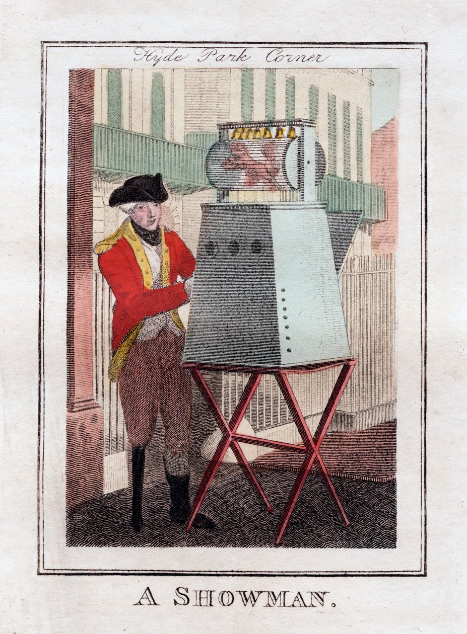 Showman, Hyde Park Corner, Lontoo, 1805 tekijältä Unbekannt