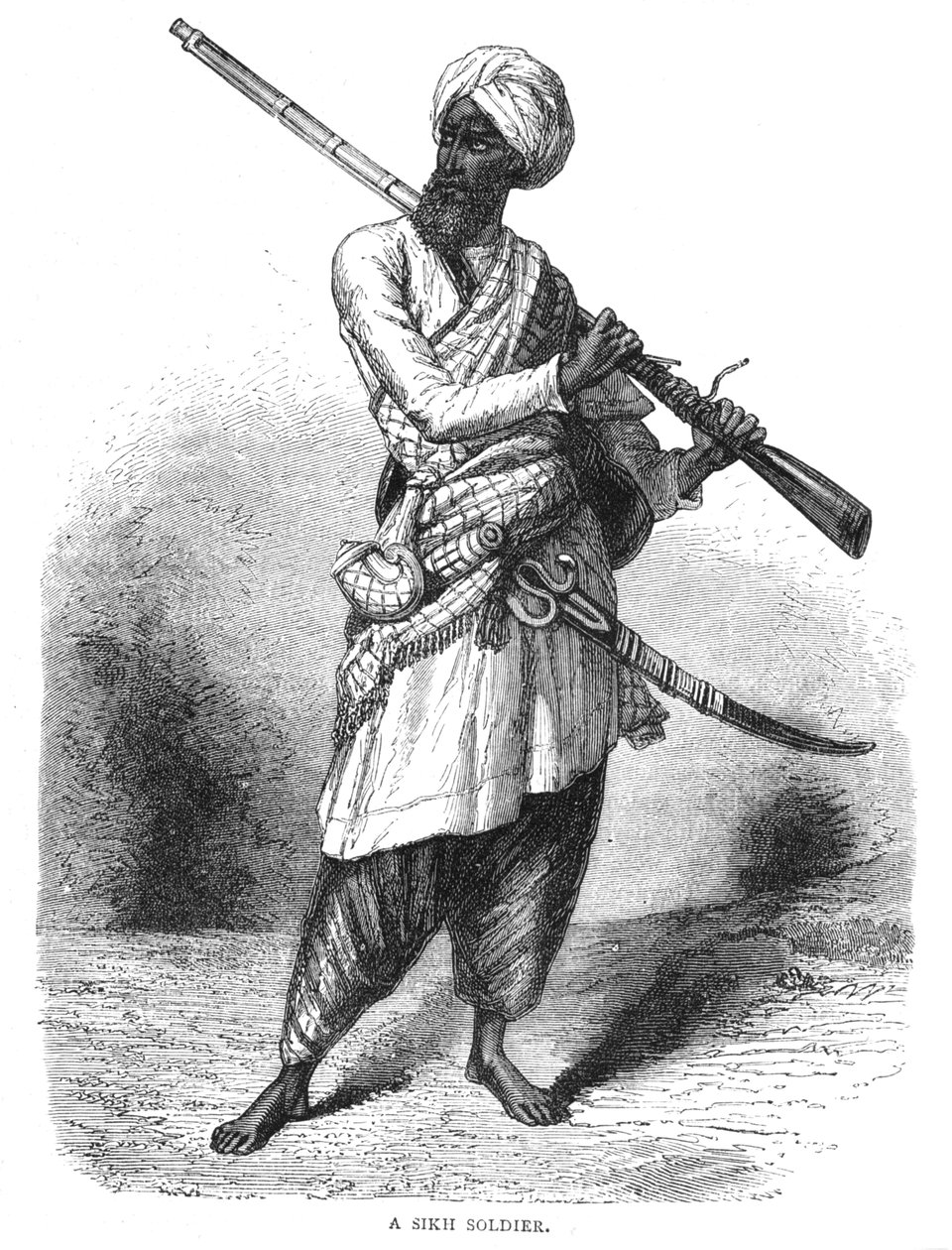 Sikh-sotilas, 1880 tekijältä Unbekannt