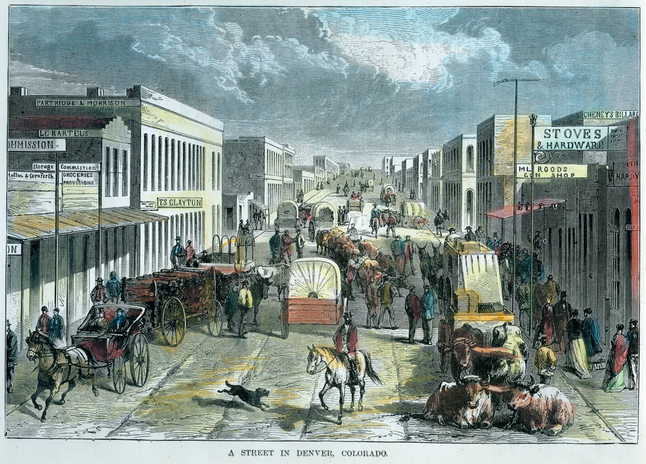A Street Denverissä, Coloradossa, Yhdysvalloissa, 1880 tekijältä Unbekannt