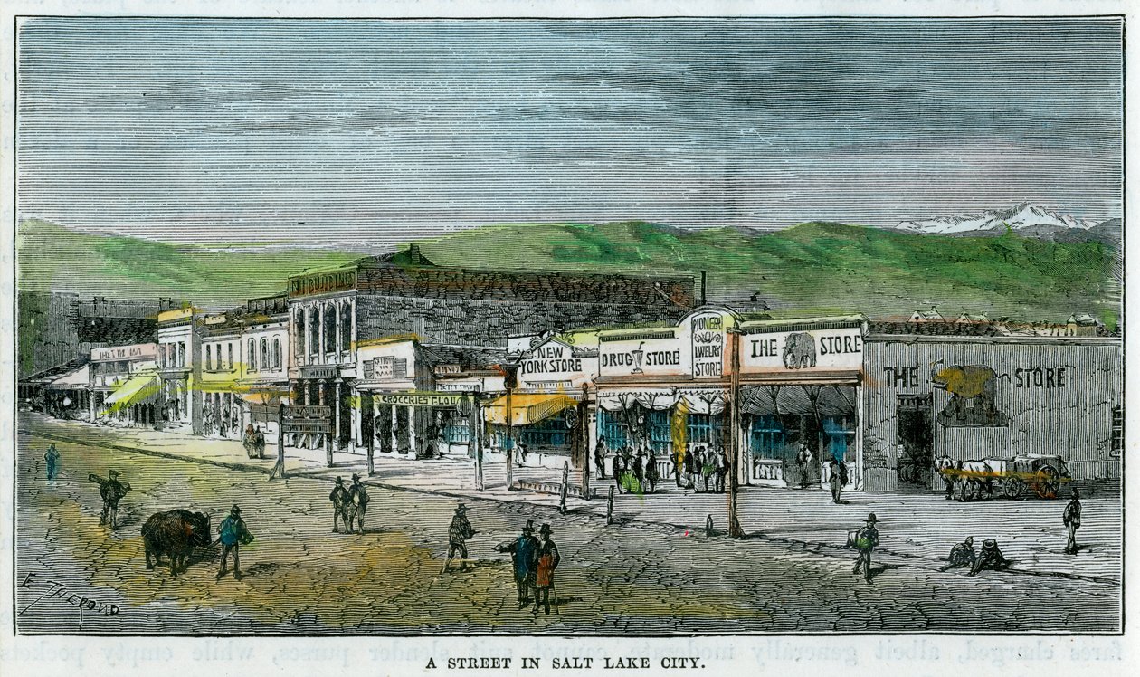 Katu Salt Lake Cityssä, Utahissa, Yhdysvalloissa, 1880 tekijältä Unbekannt