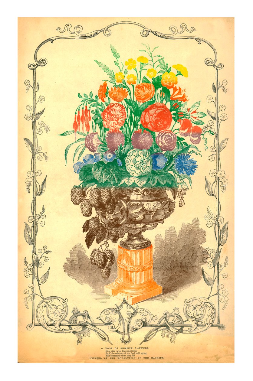 Maljakko kesäkukkia, 1849. tekijältä Unbekannt