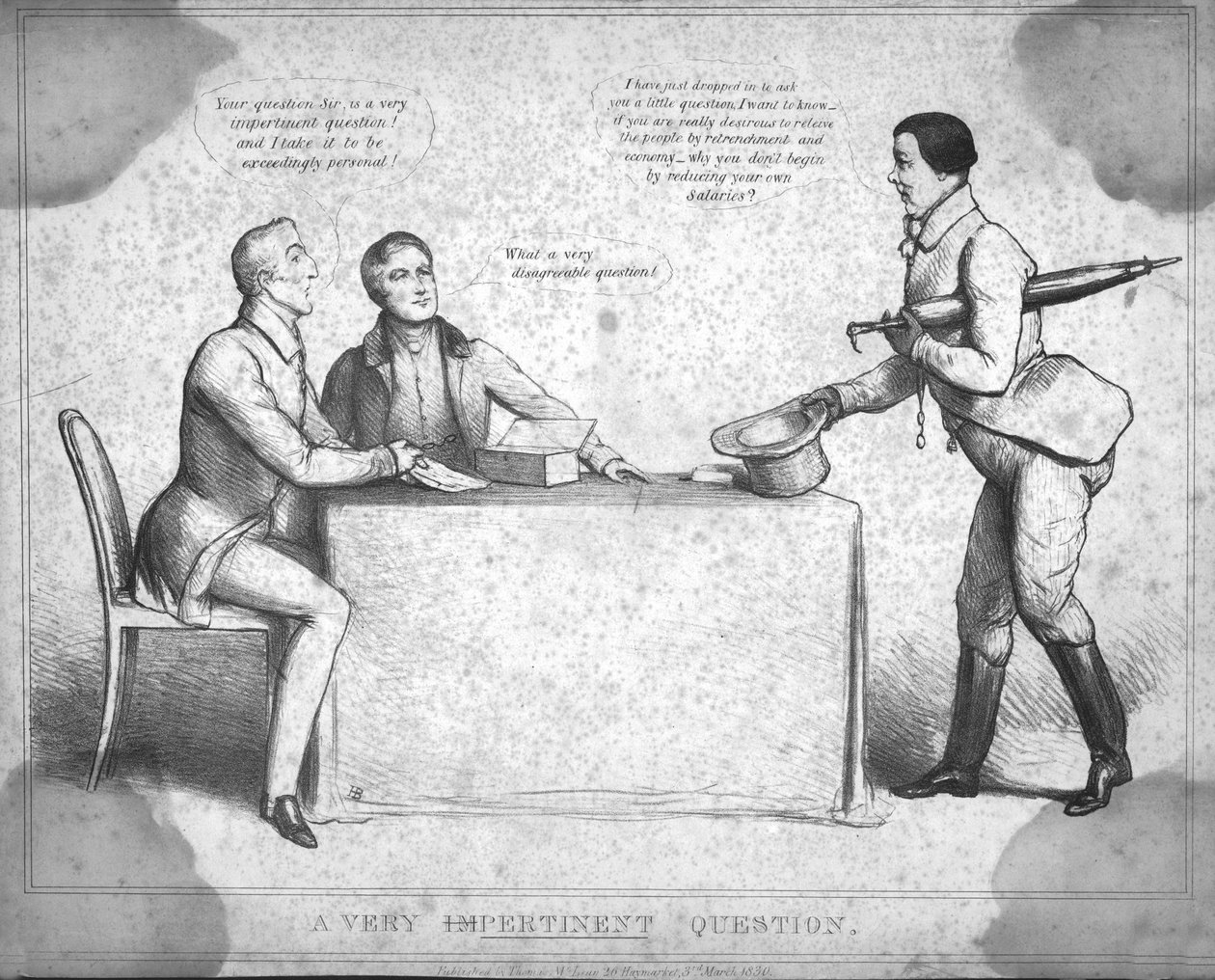 Erittäin tärkeä kysymys, 1830 tekijältä Unbekannt