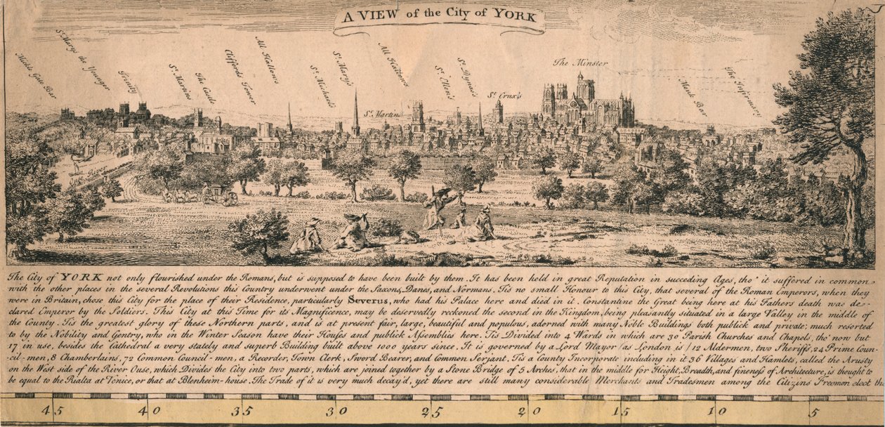 Näkymä Yorkin kaupunkiin, 1770-luku. tekijältä Unbekannt