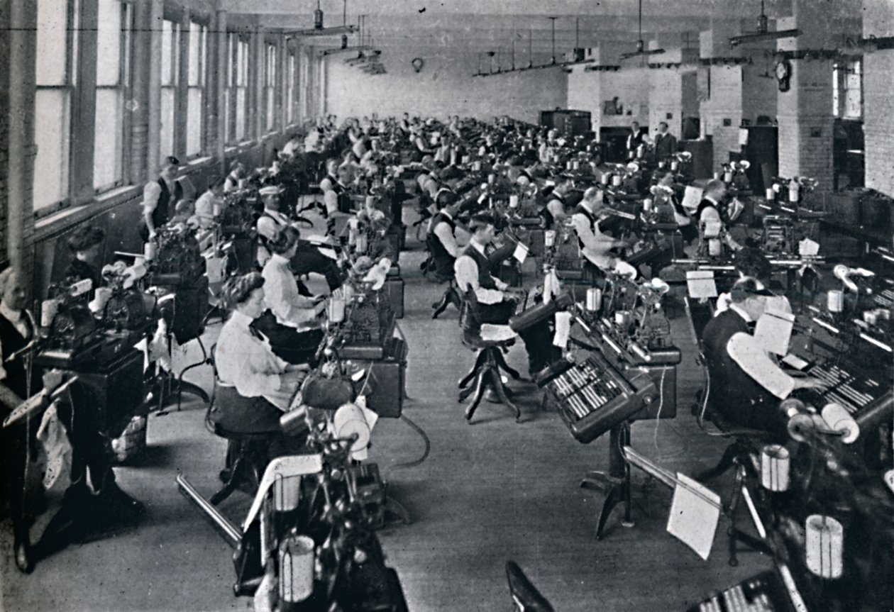 Näkymä maailman suurimmasta sävellyskoneiden akusta, 1916 tekijältä Unbekannt