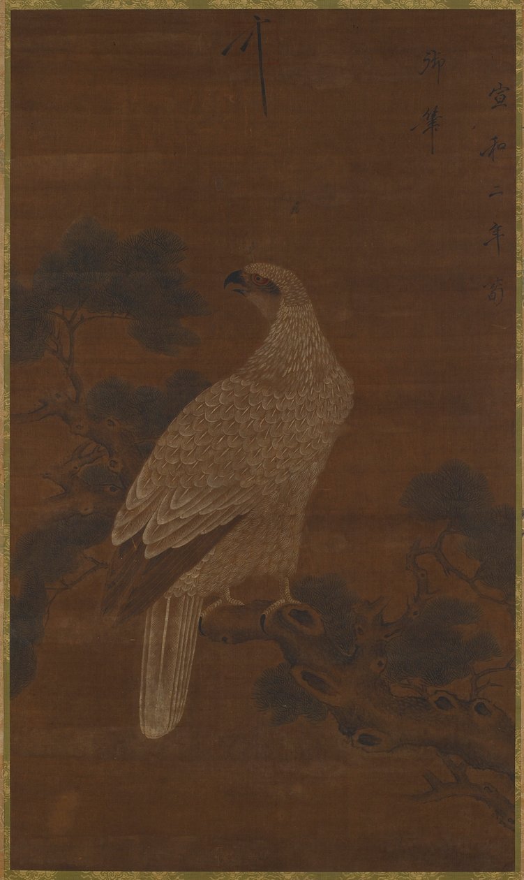 Valkoinen kotka männyn oksalla, Ming- tai Qing-dynastia, 1600-luku. tekijältä Unbekannt