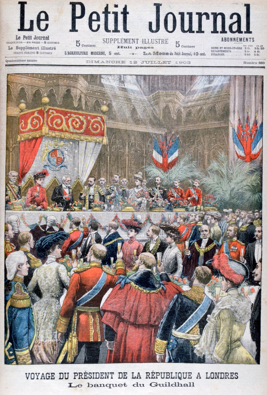 Juhla vierailevalle Ranskan presidentille, Guildhall, Lontoo, 1903 tekijältä Unbekannt