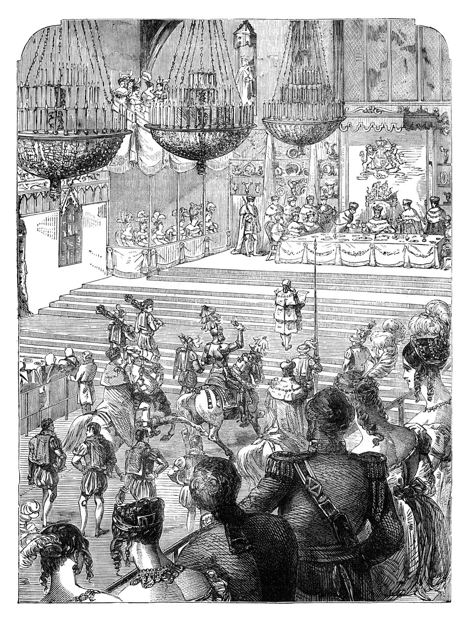 Juhla Westminster Hallissa kuningas Yrjö IV:n kruunajaisten kunniaksi, 1821 c1895 tekijältä Unbekannt