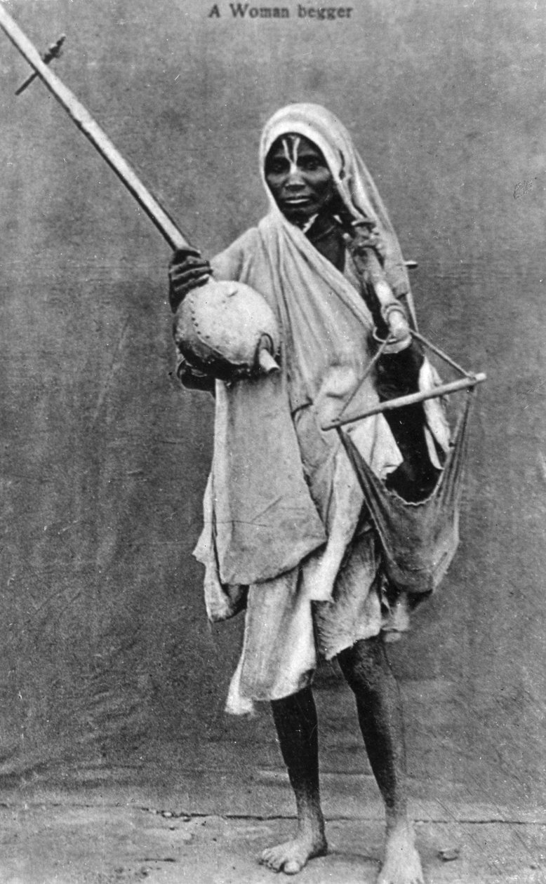 Kerjäläinen, Intia, 1900-luku tekijältä Unbekannt
