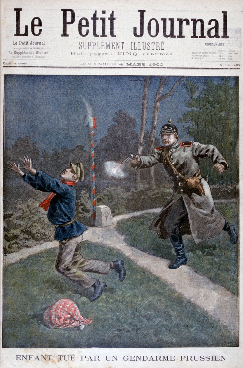Preussilaisen santarmin ampuma poika, joka pakenee vankeuslaitoksesta, 1900 tekijältä Unbekannt