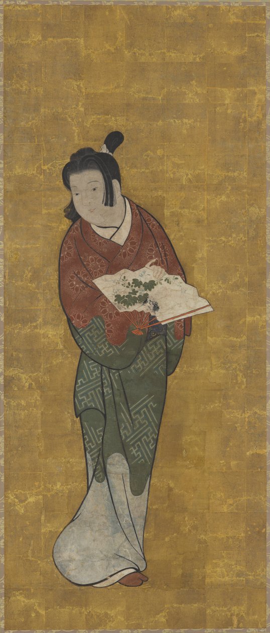 Poika tuulettimella, Edo-kausi, 1600-luvun loppu. tekijältä Unbekannt