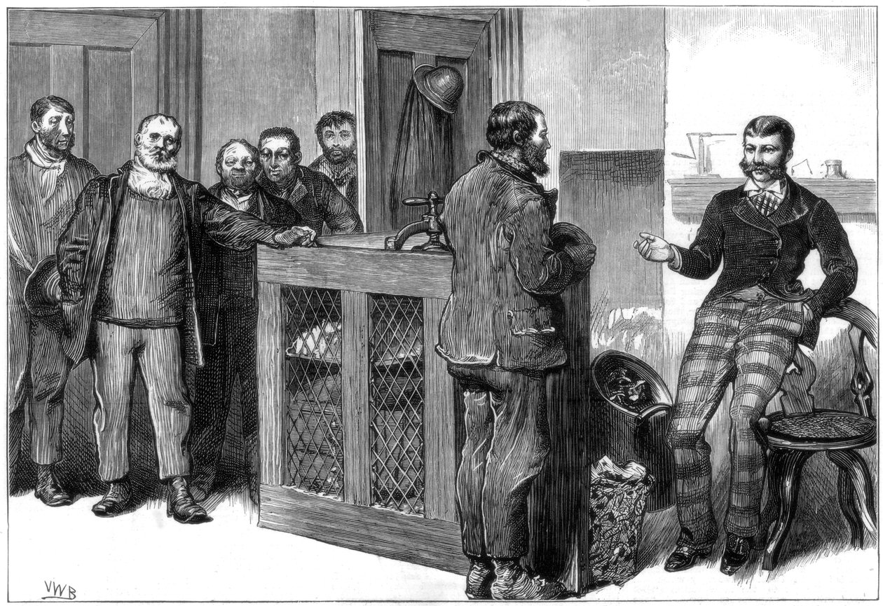 Hiilikaivoksen työsulku, Etelä-Wales, 1875 tekijältä Unbekannt