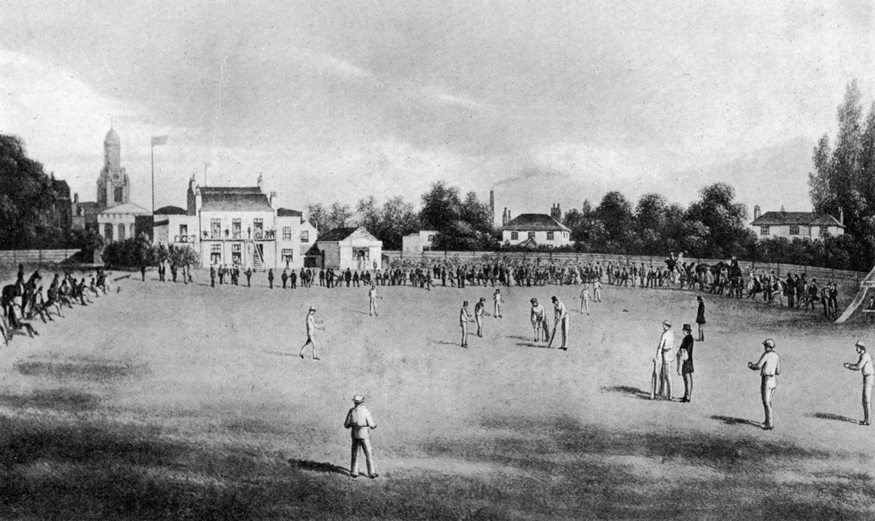 Krikettiottelu käynnissä Kennington Ovalissa Lontoossa, 1848 1912 tekijältä Unbekannt