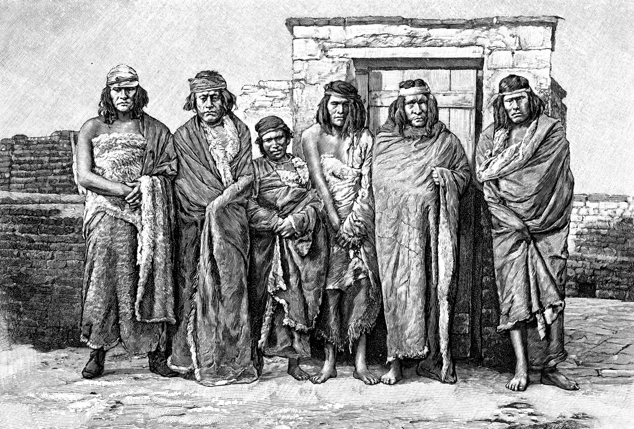 Ryhmä patagonialaisia, Argentiina, 1895 tekijältä Unbekannt