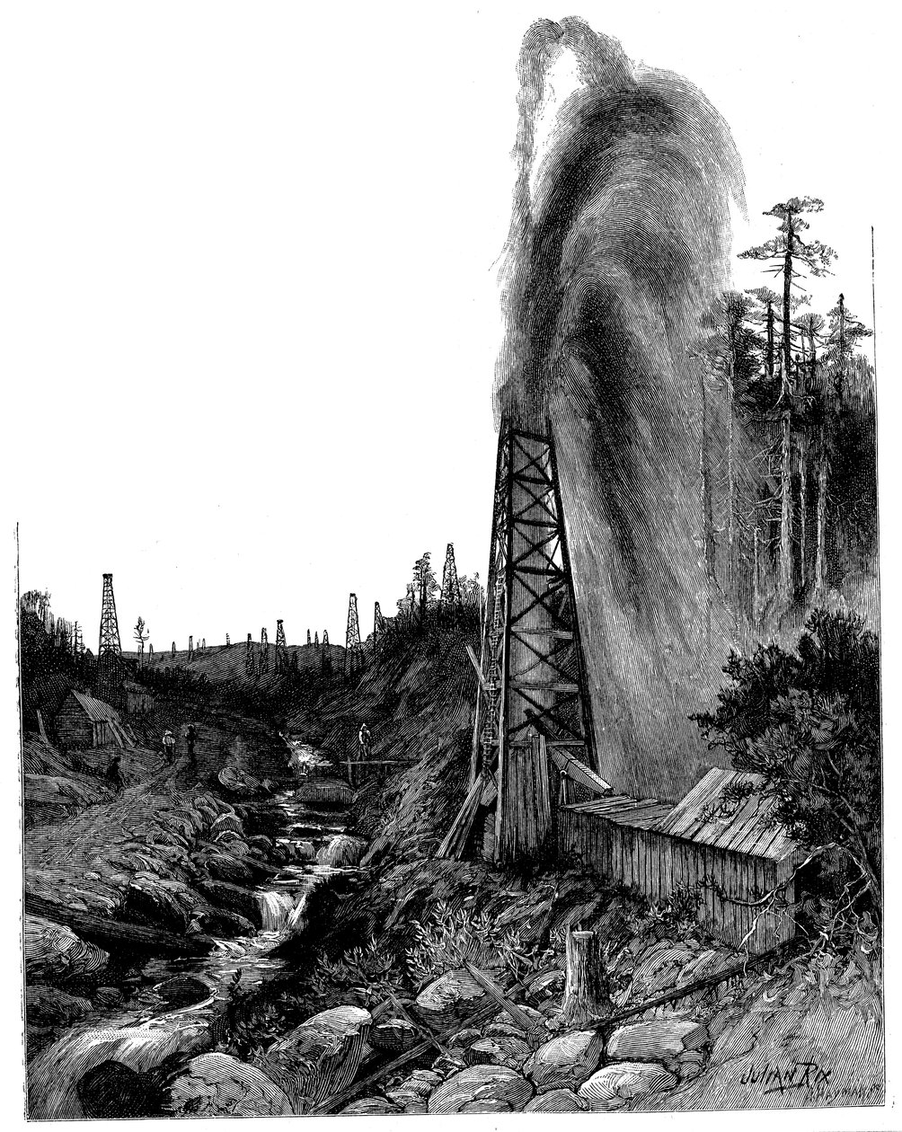 Kuormausaine Pennsylvanian öljykentillä, USA, 1886 tekijältä Unbekannt