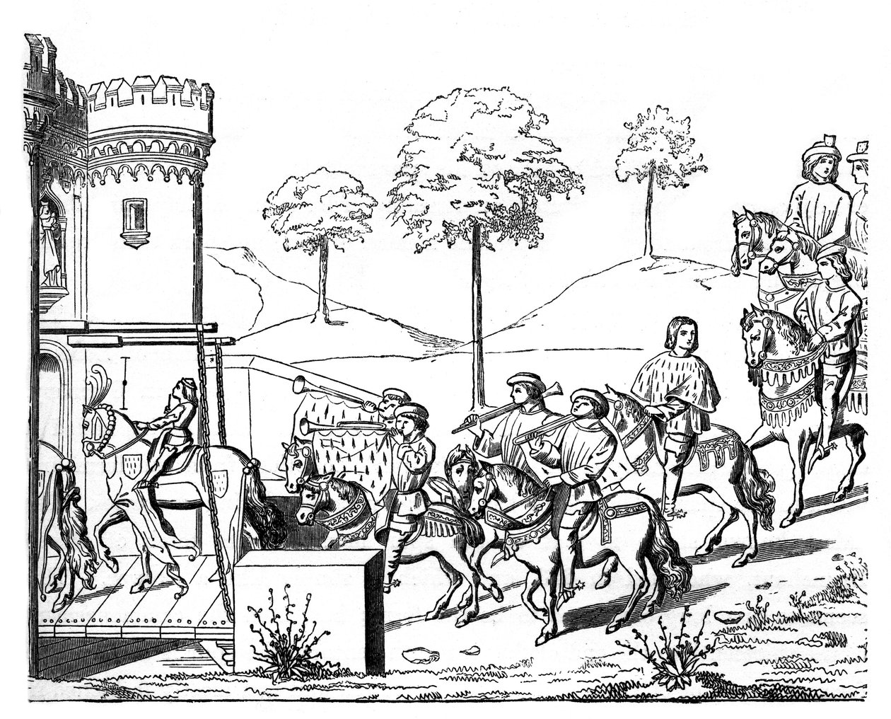 Ritari pääsy listoille, c1460-1465, 1870 tekijältä Unbekannt