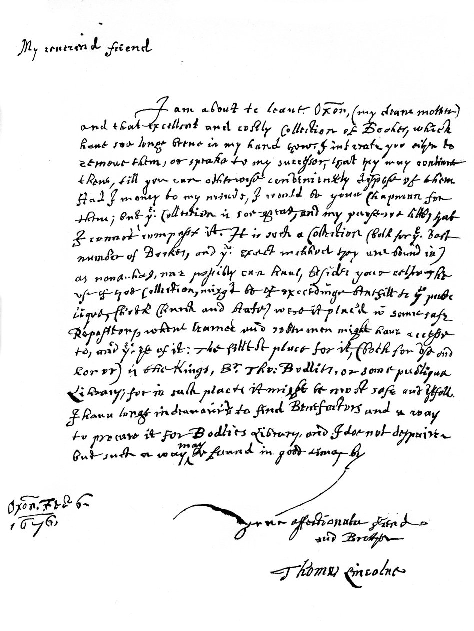 Thomas Lincolnin kirjoittama kirje, 1676 1840 tekijältä Unbekannt