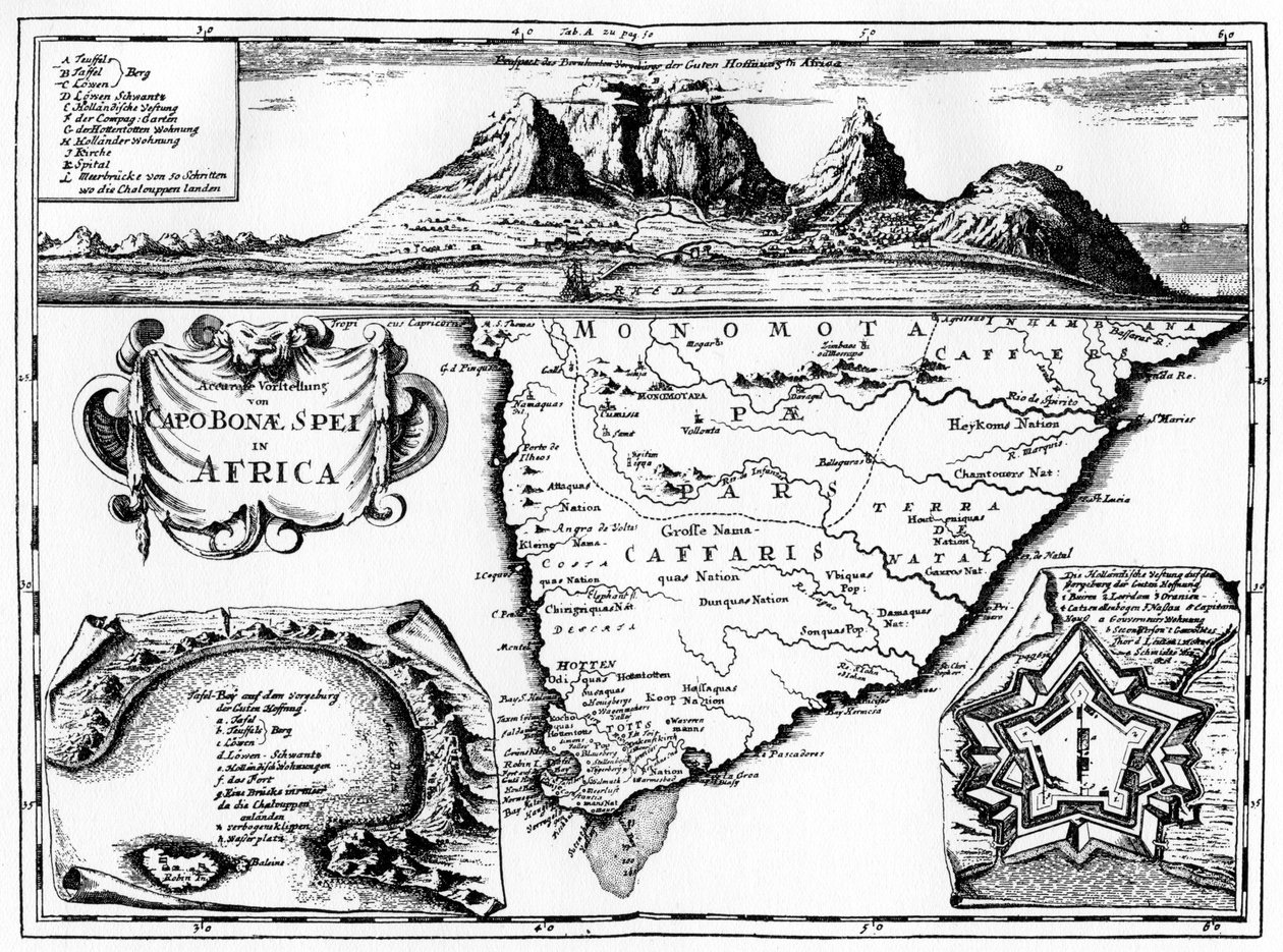 Etelä-Afrikan Hyväntoivon niemen kartta, 1719 1931 tekijältä Unbekannt