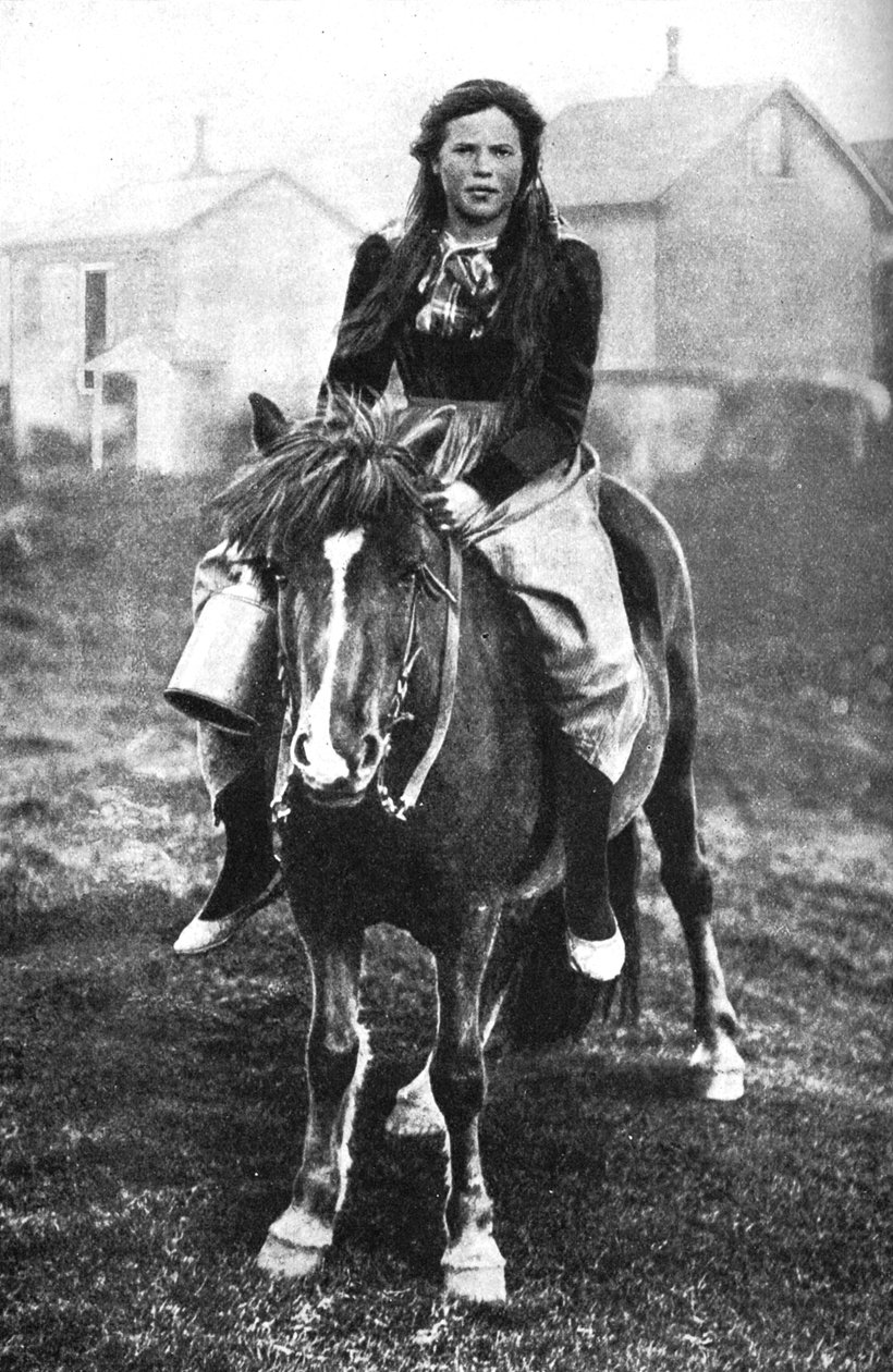 Maitoneito aamukierroksella, Islanti, 1922 tekijältä Unbekannt