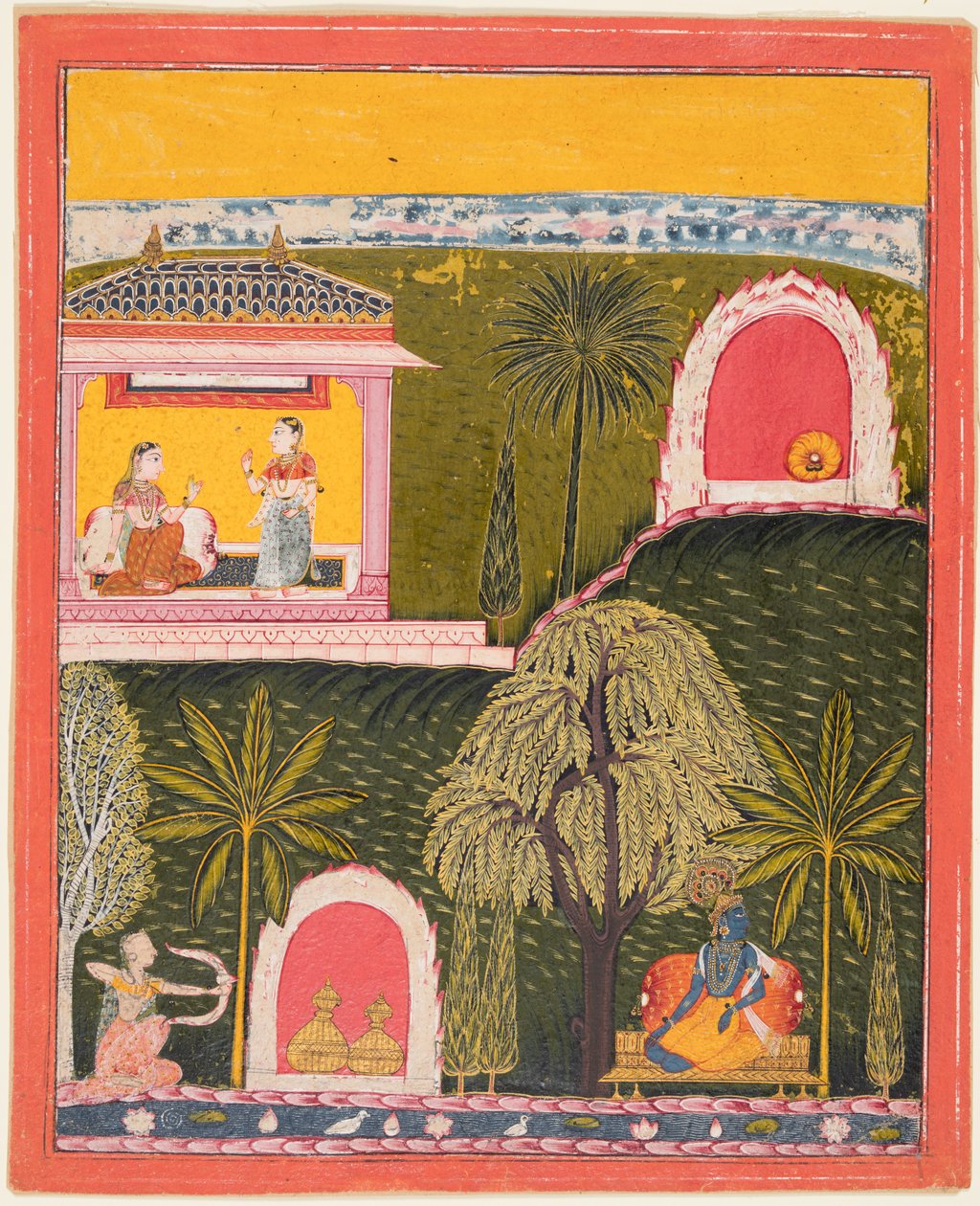Sivu Rasikapriya-sarjasta, n. 1660. tekijältä Unbekannt