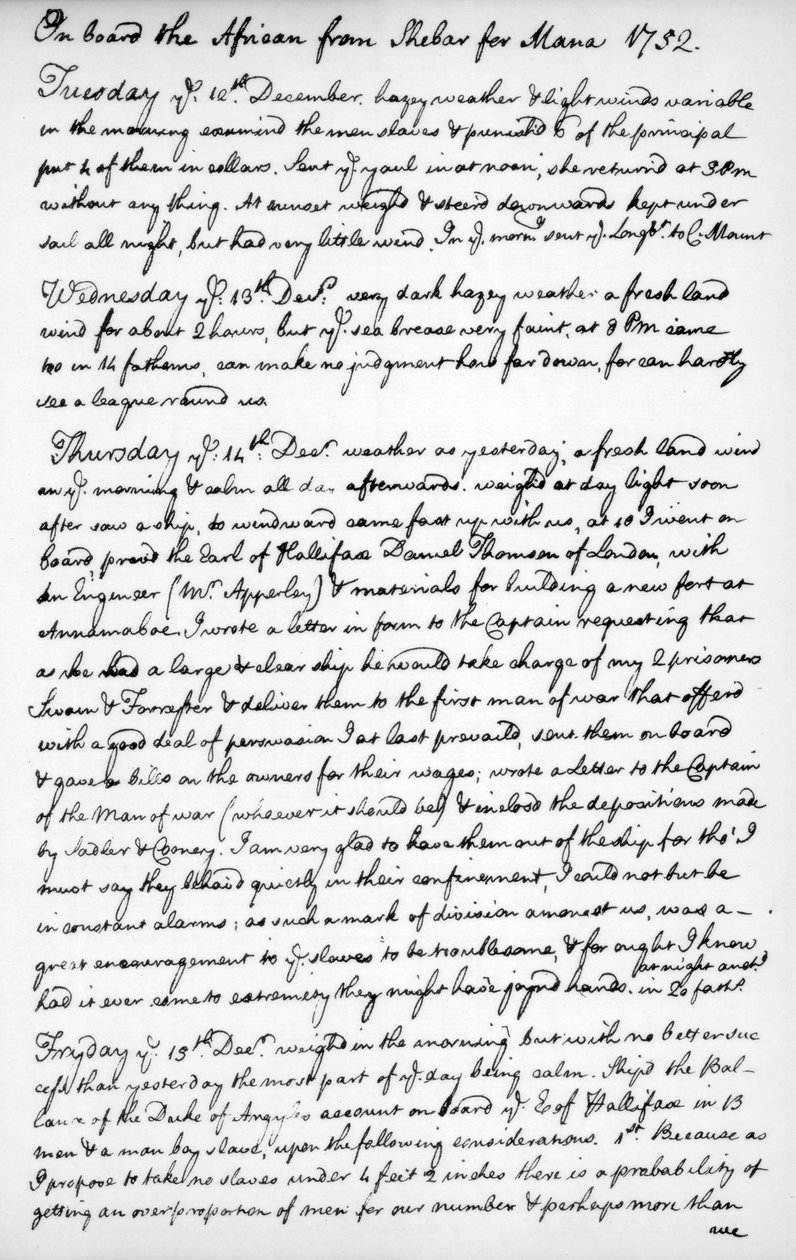 Sivu John Newtonin päiväkirjasta, 1750-1754 1965 tekijältä Unbekannt