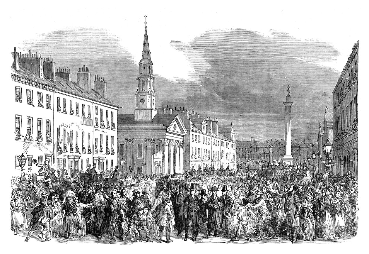 Erottavien saarnaajien kulkue St. Andrewsin kirkosta Edinburghista, 1895 tekijältä Unbekannt