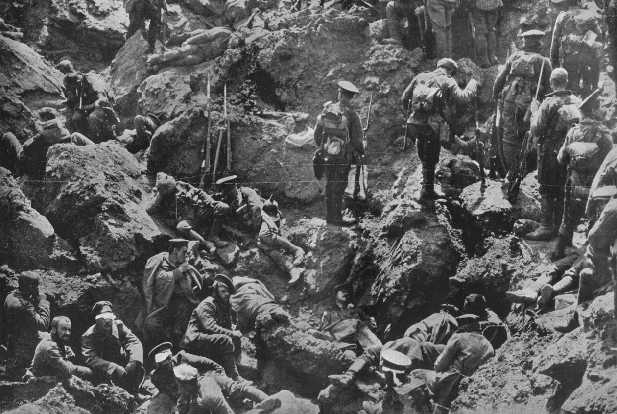 Merkittävä sotavalokuva, brittien louhima ja vangitsema, 1915 tekijältä Unbekannt