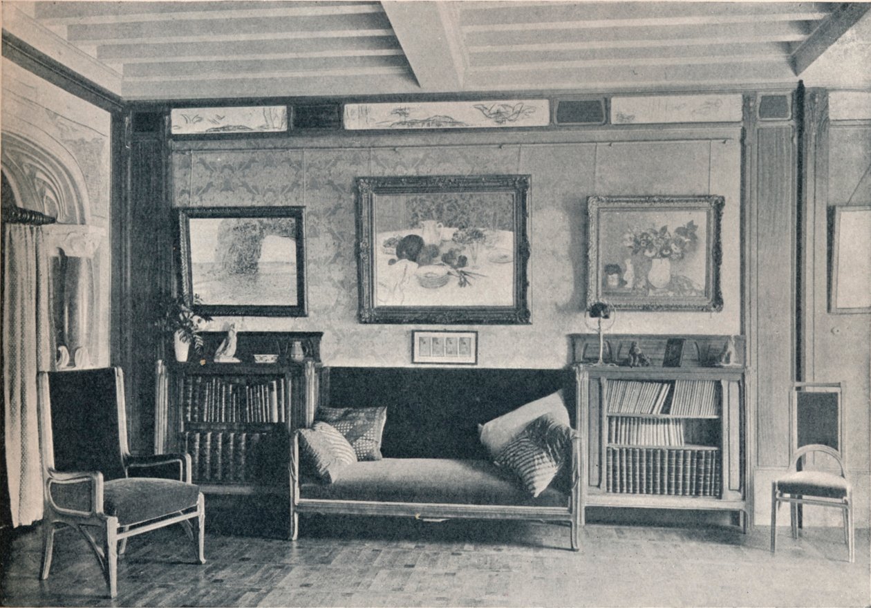 Huone herra G. Roucherin Pariisin asunnossa, Maurice Dufrenen huonekalut, v. 1909 tekijältä Unbekannt