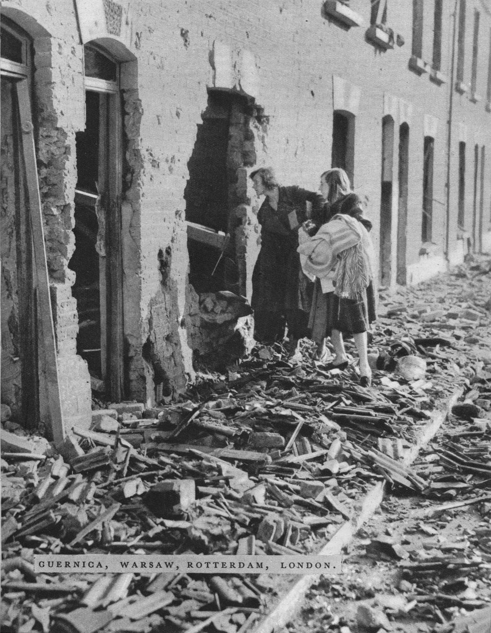 Kohtaus Lontoon blitzin aikana, vuodelta 1940 1942 tekijältä Unbekannt