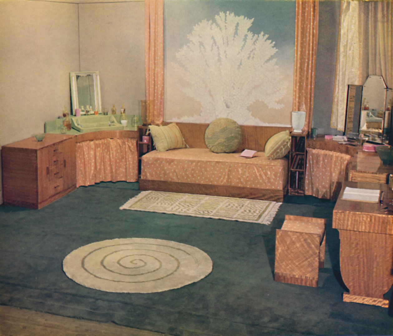 Pieni makuuhuone, jonka on järjestänyt Heal & Son Ltd., Lontoo, 1935 tekijältä Unbekannt