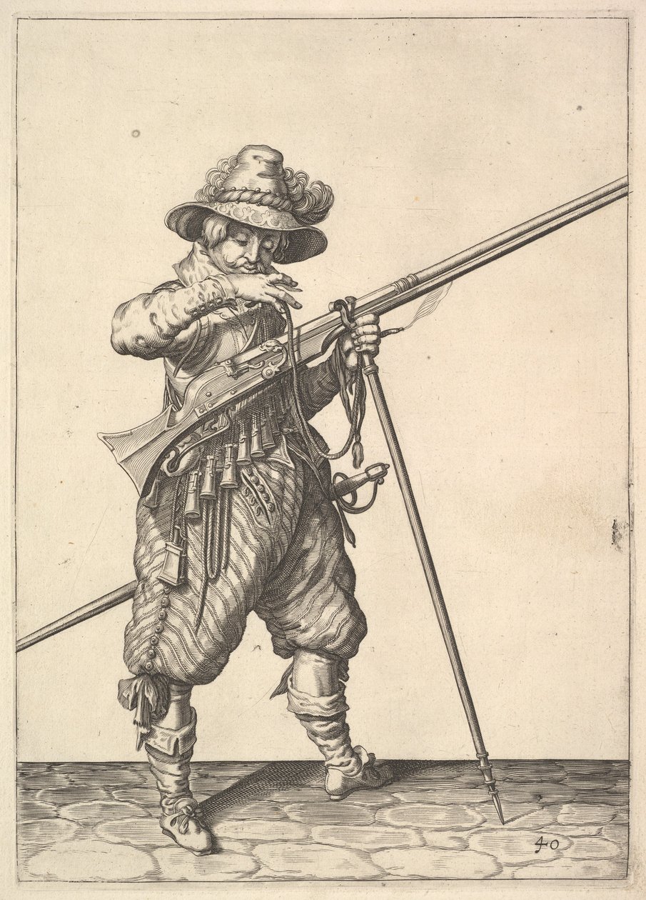 A soldier blowing on a match, from the Musketeers series, plate 40, in Wapenhandelinghe van Ro....    1203076   fi       finnish Successfully Translated  Original: Clouds Translat: Thomas Sully, 1859. tekijältä Unbekannt