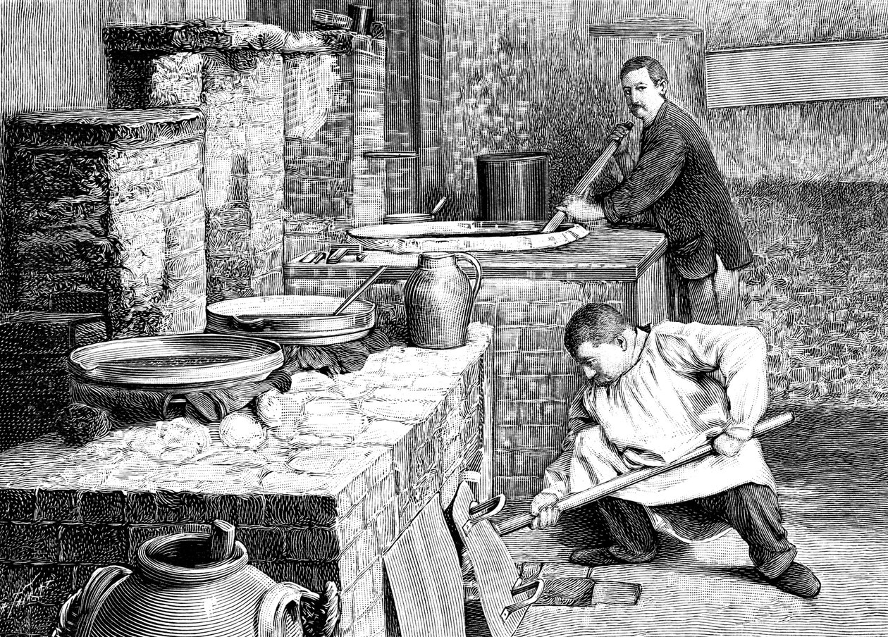 Vaihe radiumin erottamisessa pikseoksesta käyttämällä natriumkarbonaattia, c1900 tekijältä Unbekannt