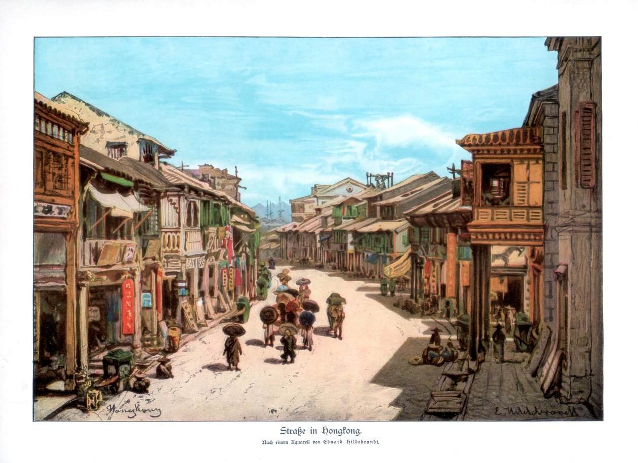 Katu Hongkongissa, 1900 tekijältä Unbekannt