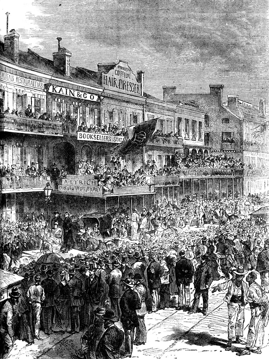 Katu New Orleansissa vaalipäivänä, 1860 c1880 tekijältä Unbekannt
