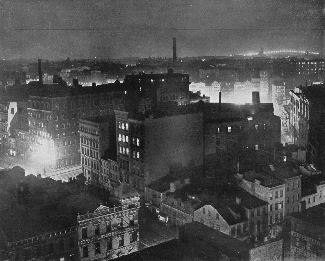 Näkymä New Yorkista yöllä, 1915 tekijältä Unbekannt