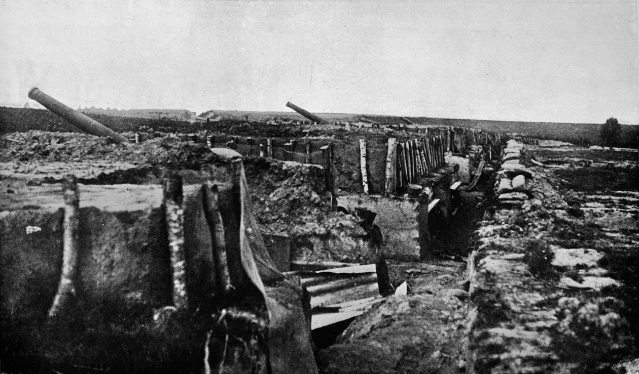 Hylätyt brittiläiset juoksuhauhat ja aseet Maubeugessa, 1914 tekijältä Unbekannt