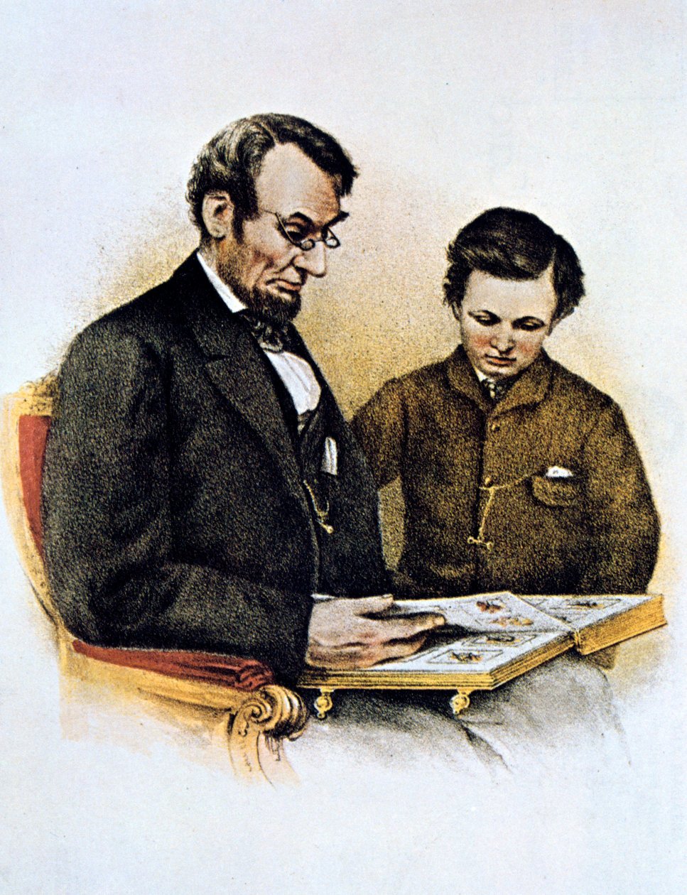 Abraham Lincoln ja hänen poikansa Tad, 9. helmikuuta 1864 tekijältä Unbekannt