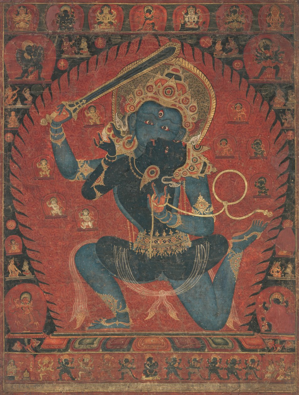 Acala puolison Vishvavajrin kanssa, 1525-50. tekijältä Unbekannt