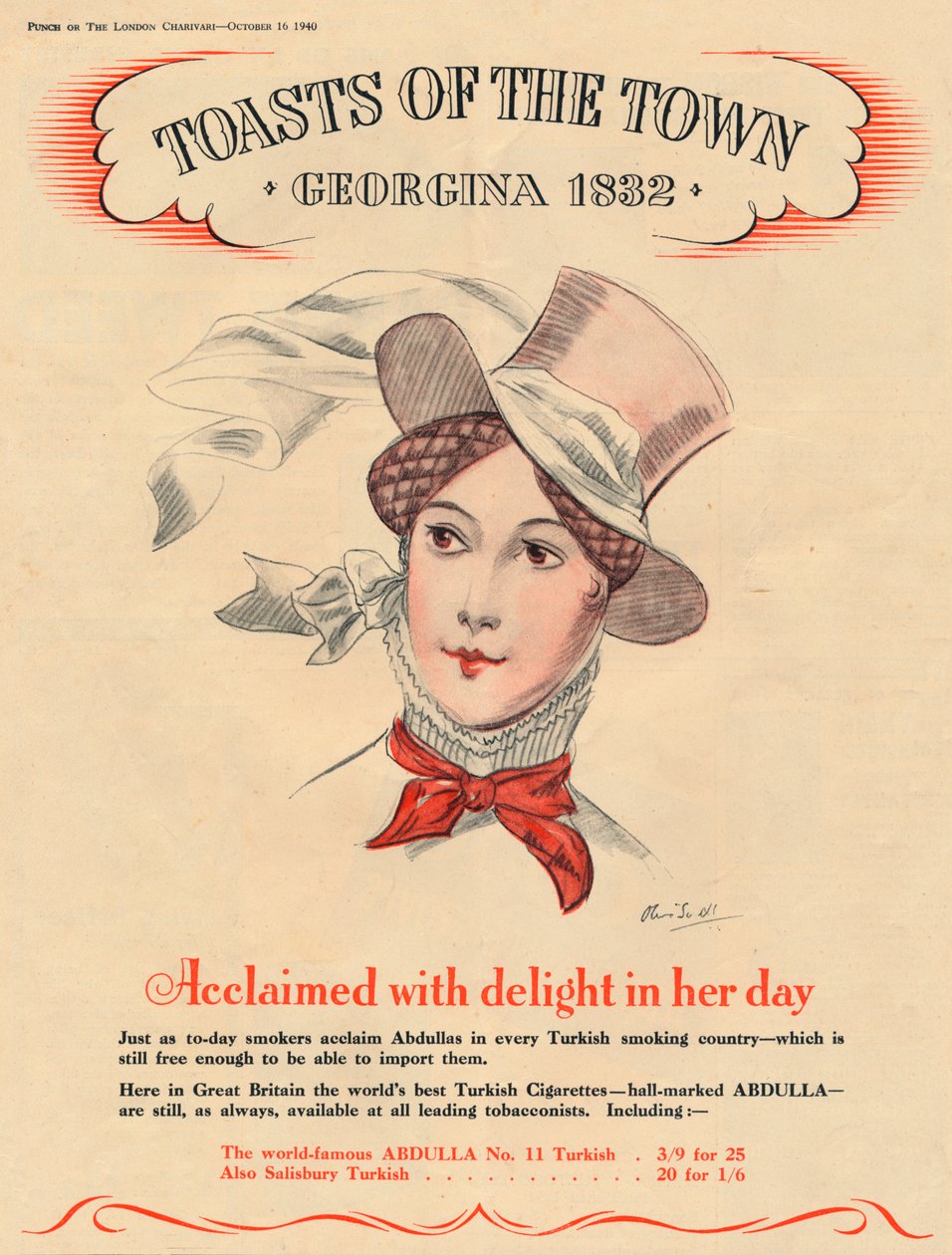 Päivästään iloisesti ylistetty Toasts of the Town - Georgina 1832, 1940 tekijältä Unbekannt