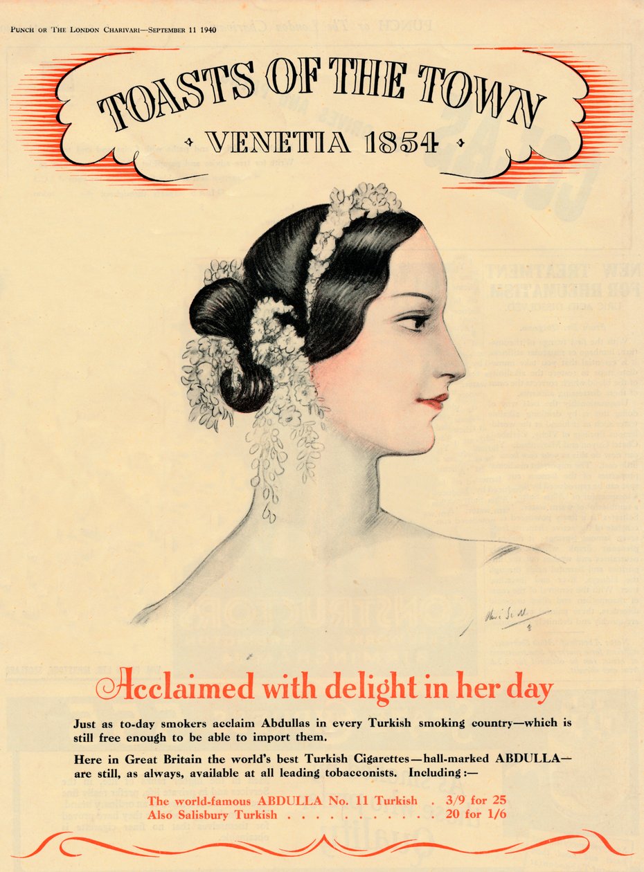 Ylistetty ilolla päivästään, Toasts of the Town - Venetia 1854, 1940 tekijältä Unbekannt