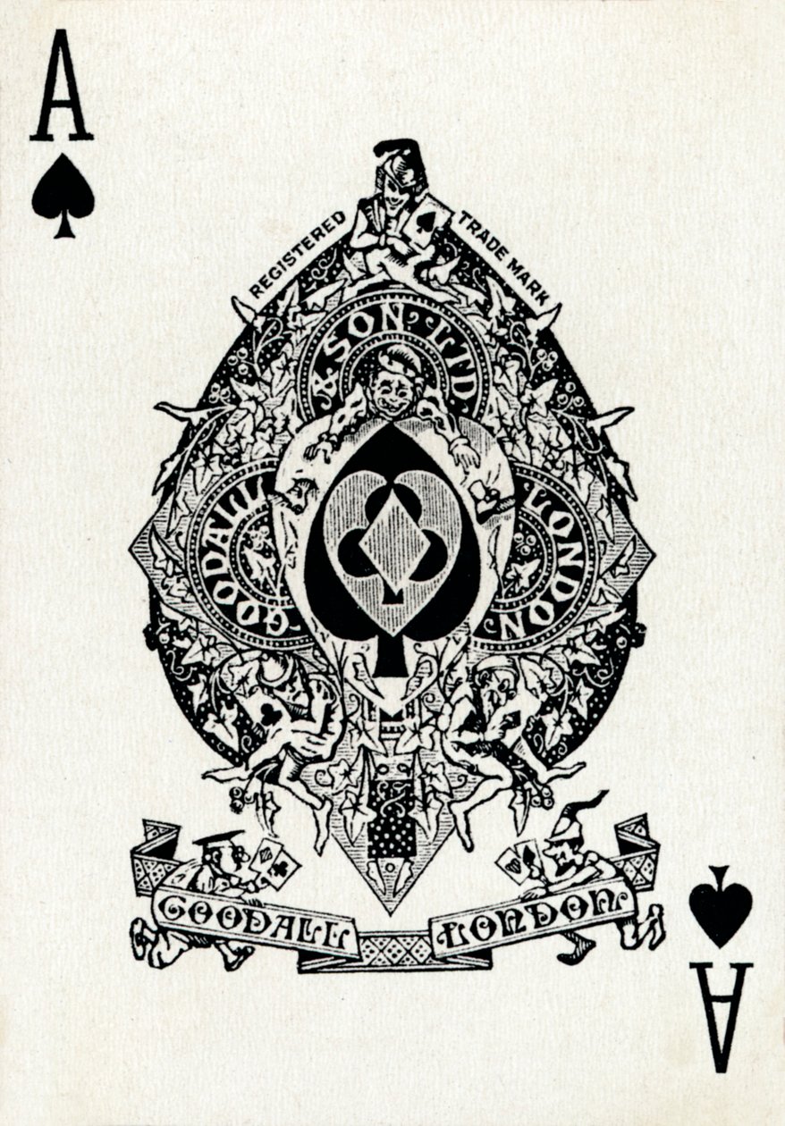 Ace of Spades Goodall & Son Ltd:n pelikorttipakasta, vuodelta 1940 tekijältä Unbekannt