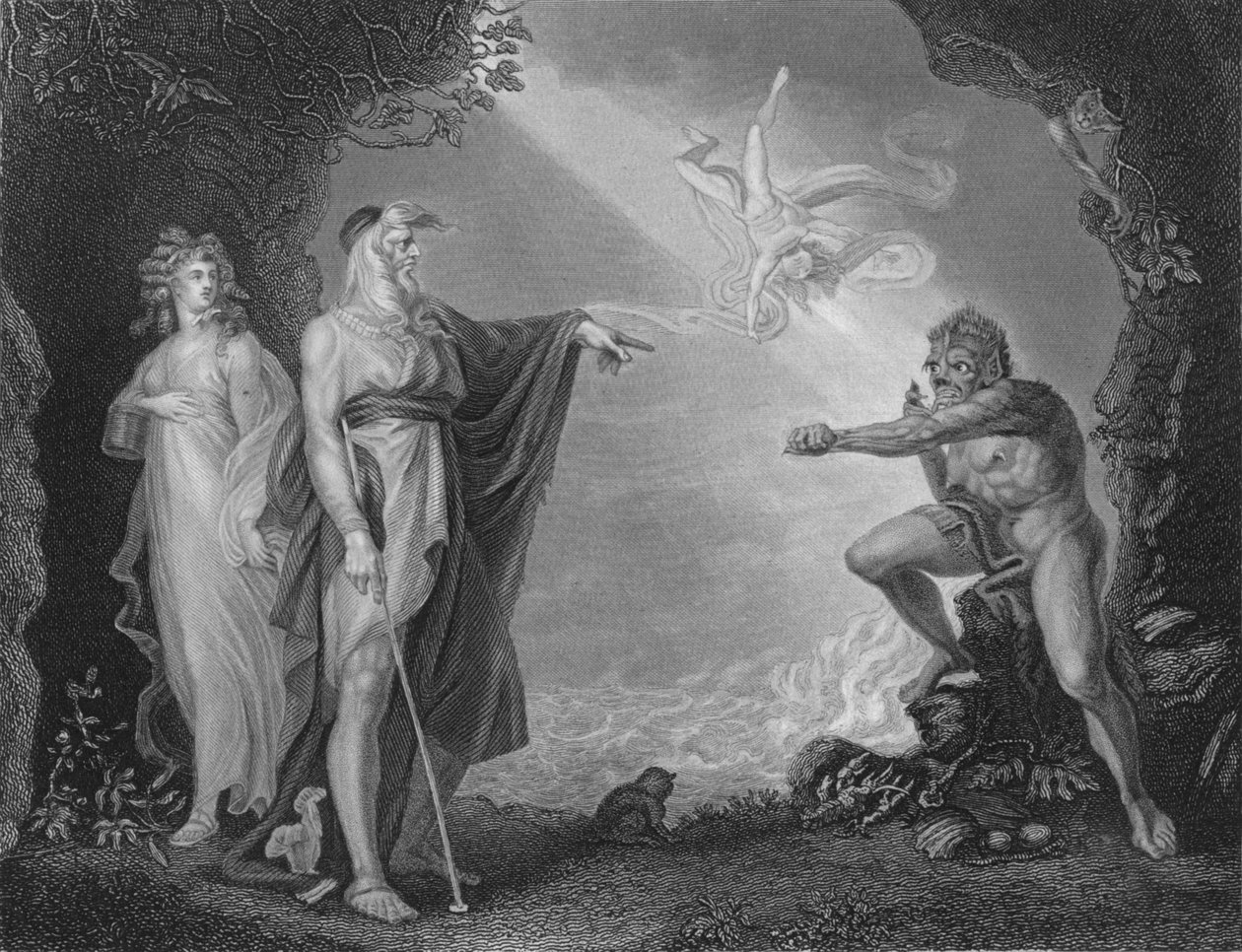 I näytös Scene ii Myrskystä, 1800-luku tekijältä Unbekannt
