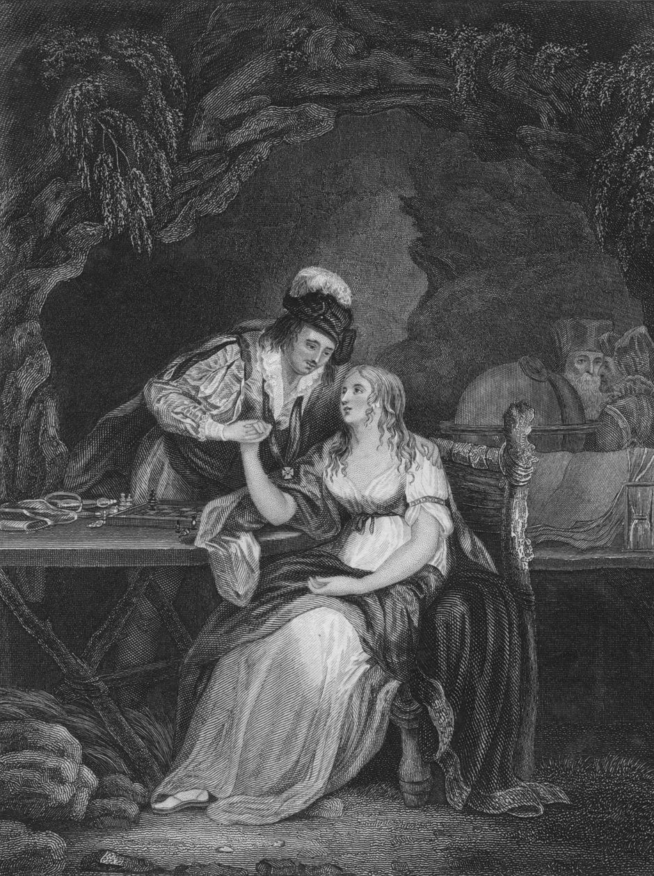 V näytös Scene i Myrskystä, 1800-luku tekijältä Unbekannt