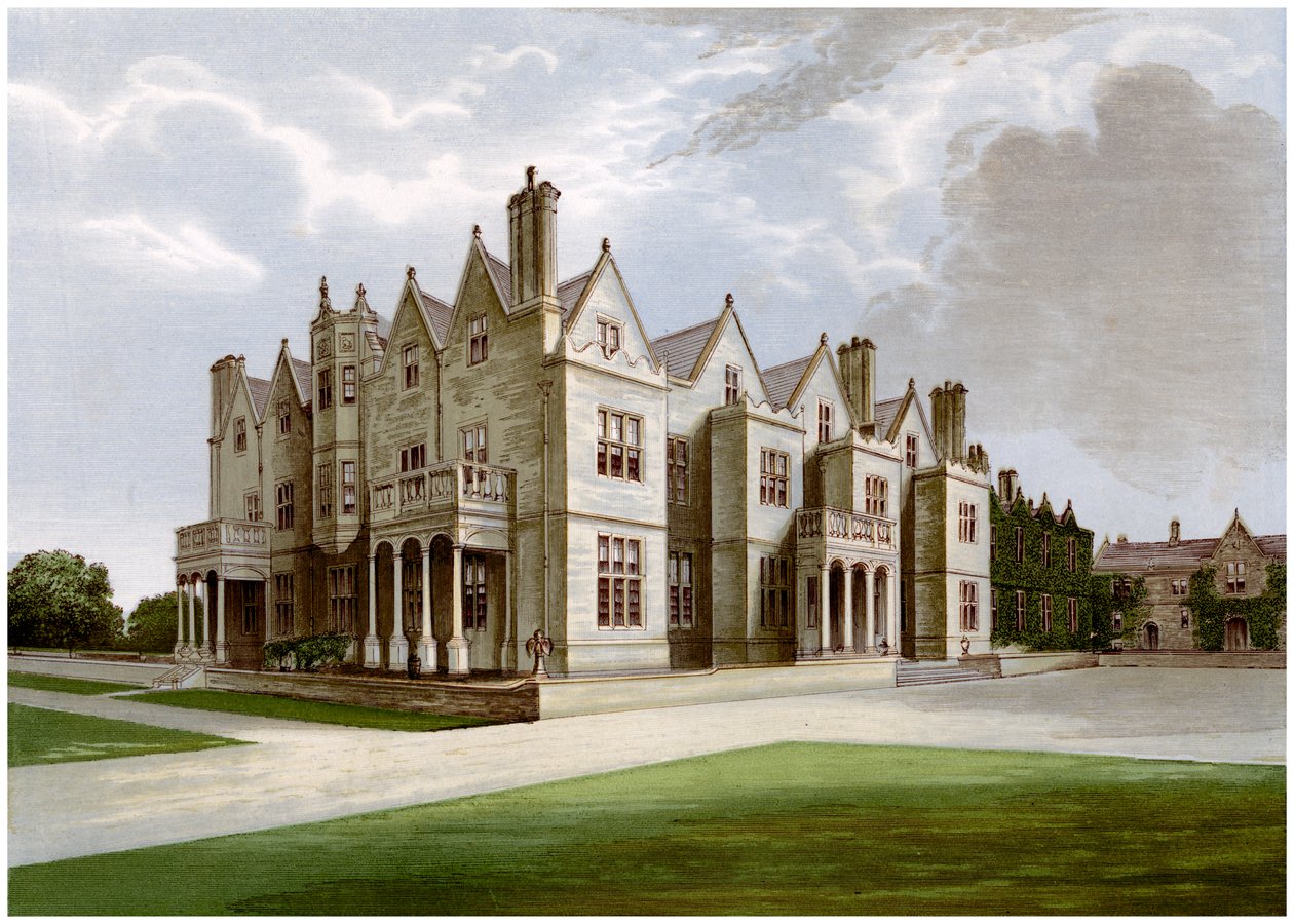 Acton Reynald Hall, Shropshire, Baronet Corbetin koti, vuodelta 1880 tekijältä Unbekannt