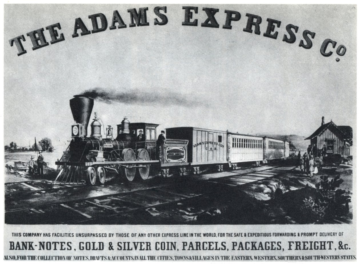 Adams Express Companyn mainos, 1860-luku 1954 tekijältä Unbekannt