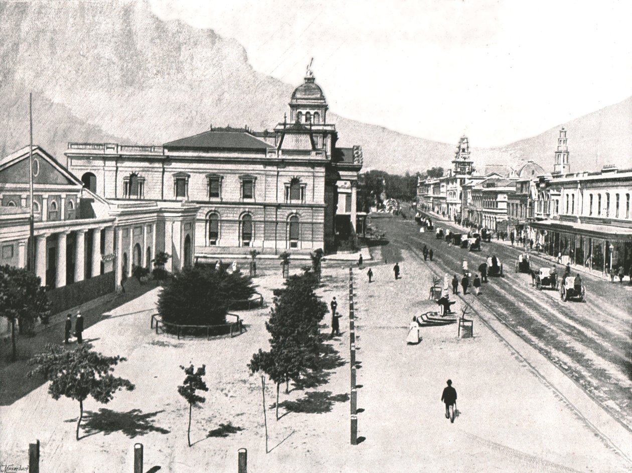 Adderley Street, Commercial Exchange ja Standard Bank, Kapkaupunki, Etelä-Afrikka, 1895. tekijältä Unbekannt