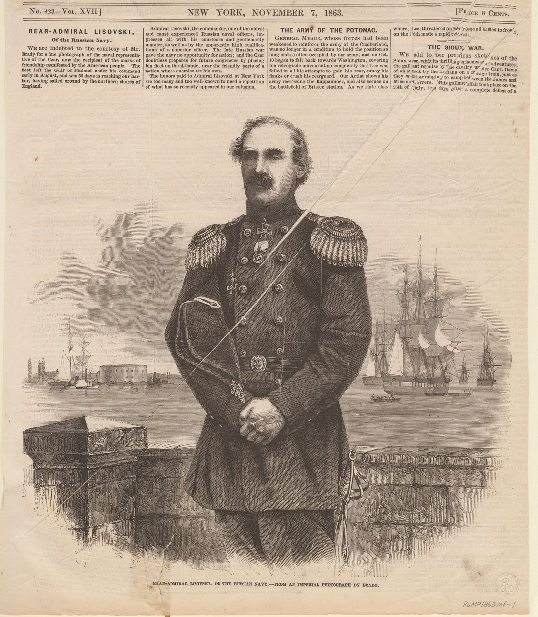 Amiraali Stepan Stepanovich Lesovsky 1816-1866 New Yorkissa, 1863. tekijältä Unbekannt