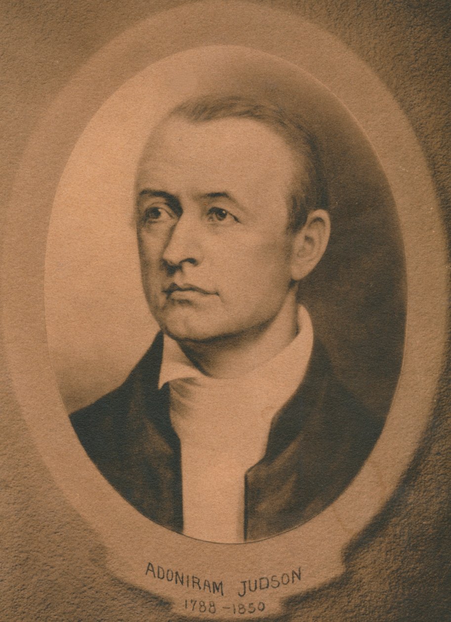 Adoniram Judson, Jr. 1788-1850, amerikkalainen kongregationalisti ja myöhemmin baptistilähetyssaarnaaja, 1910-luku tekijältä Unbekannt