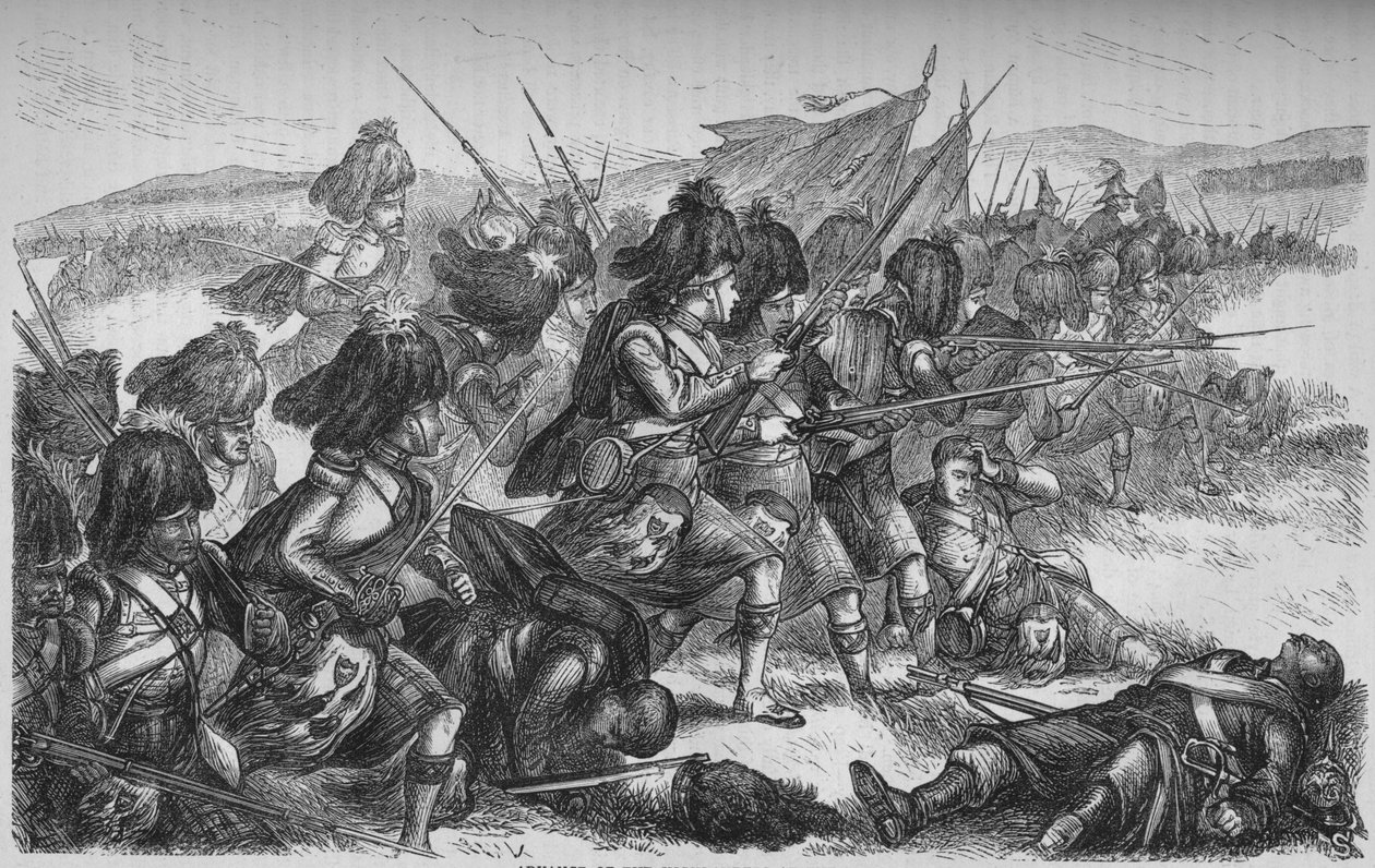Highlandersin eteneminen Almassa, n. 1880 tekijältä Unbekannt
