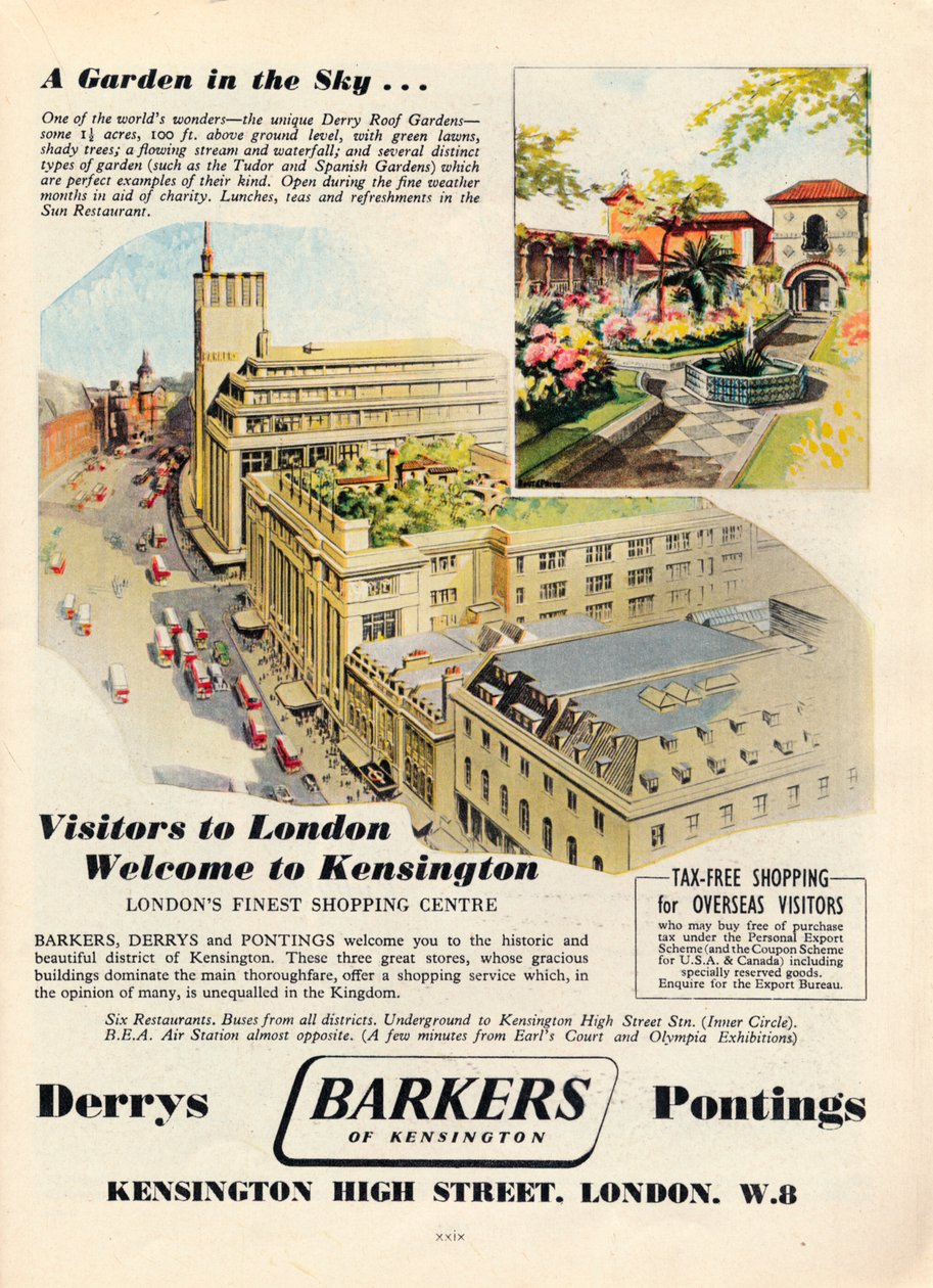 Mainos Barkers of Kensingtonille, 1951 tekijältä Unbekannt